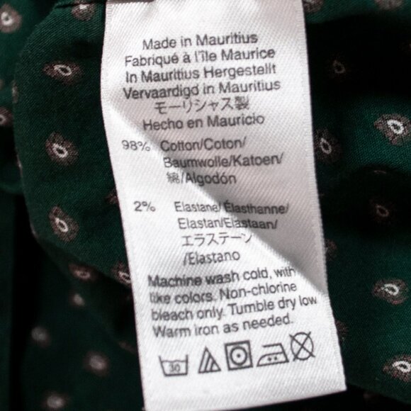 J Crew Mercantile Flex Button Up Shirt Mens M Green Floral Long Sleeve Slim L04X - Picture 5 of 5